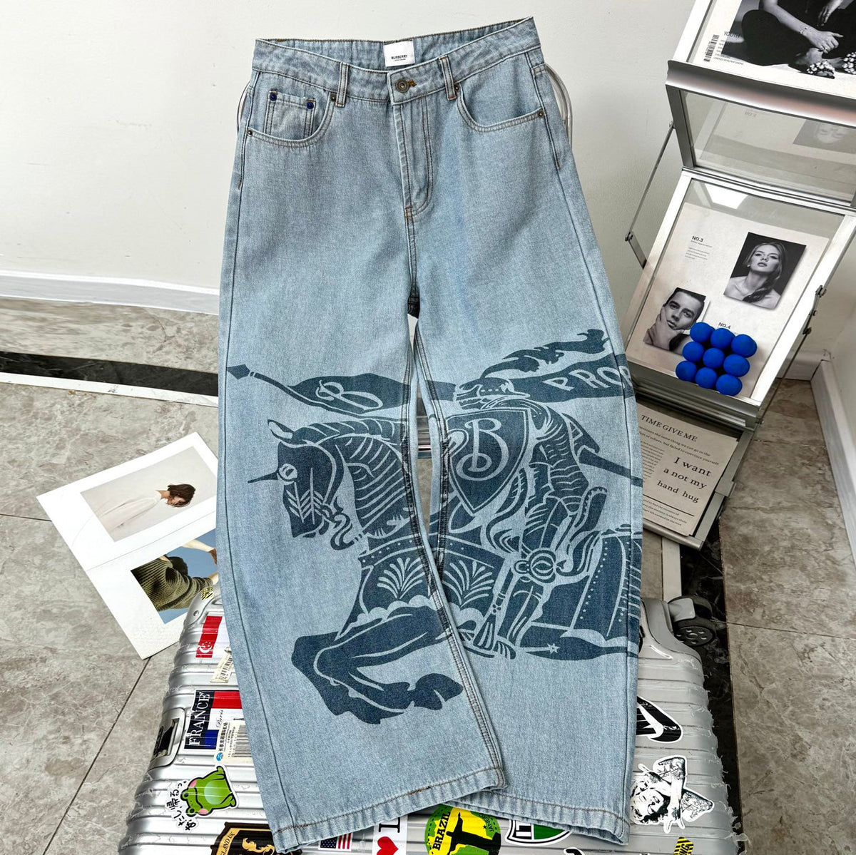 War Horse Rider Printed Jeans Unisex 1205021229