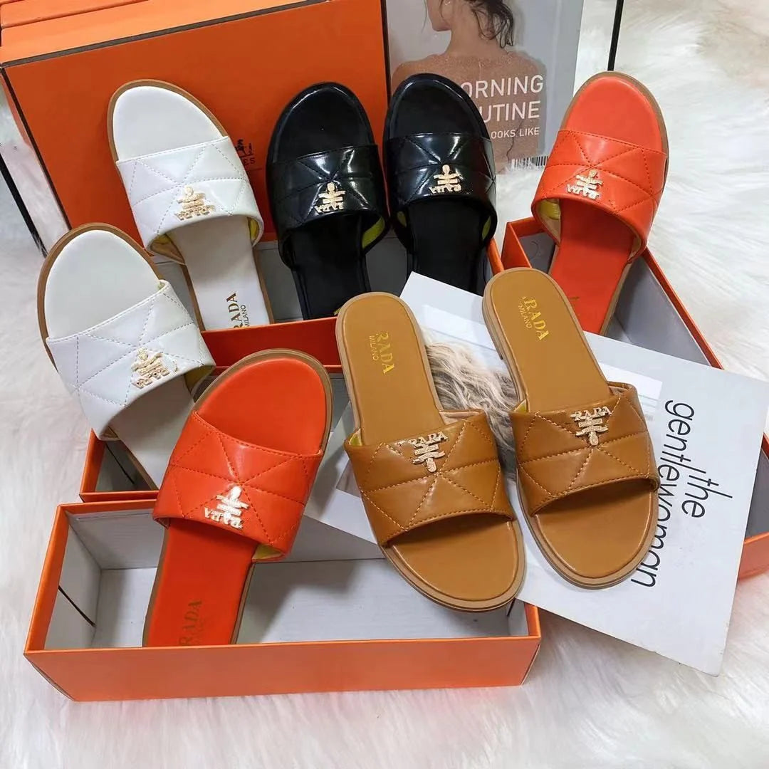 New Hardware Buckle Ladies Slippers 1024041710