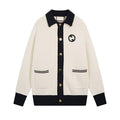 New Color Contrast Long Sleeve Casual Lar Knitted Cardigan Jacket 1024031512