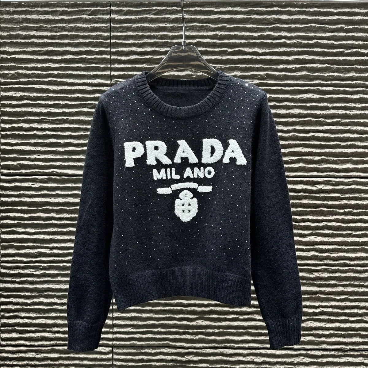Embroidered rhinestone pullover sweater 1426011310