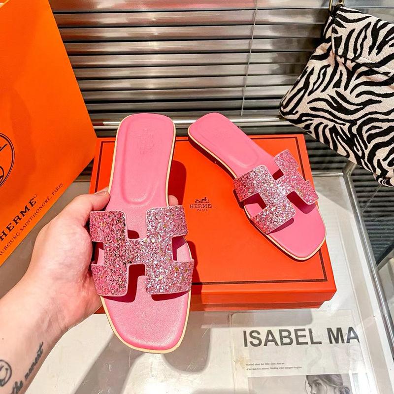 New Style Flat Bottom Rhinestone Fashion Casual Slippers 1024070810