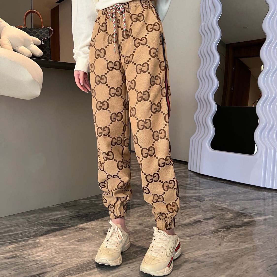 2023 new autumn classic retro printed versatile leings pants PD1523092703