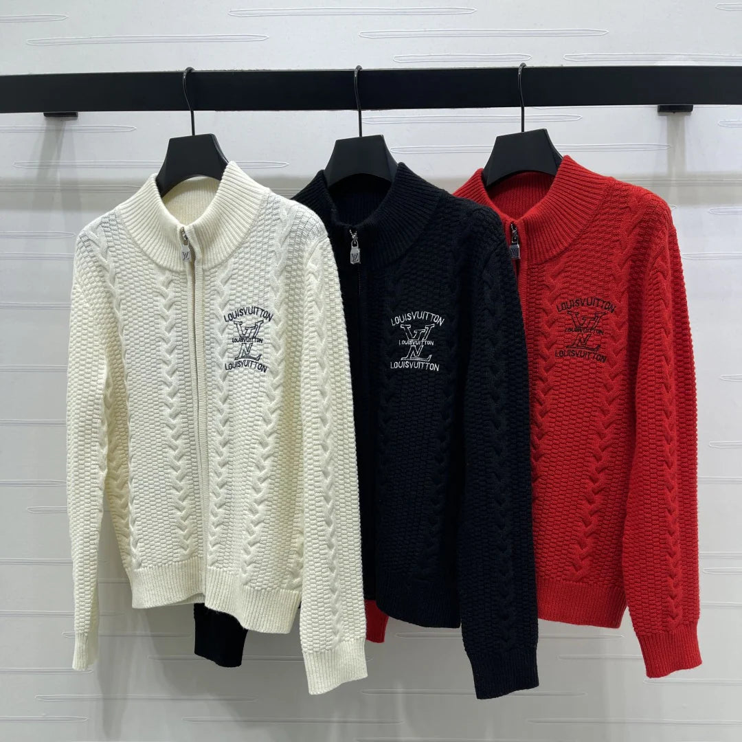 Stand-up collar zip-up cardigan 1426010512