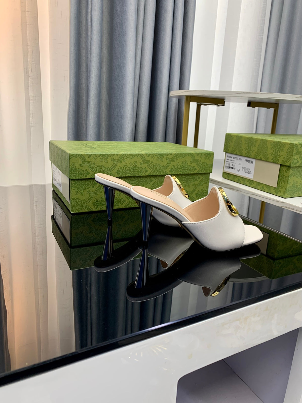 Gucc1 top fashion stiletto slippers 0724030804