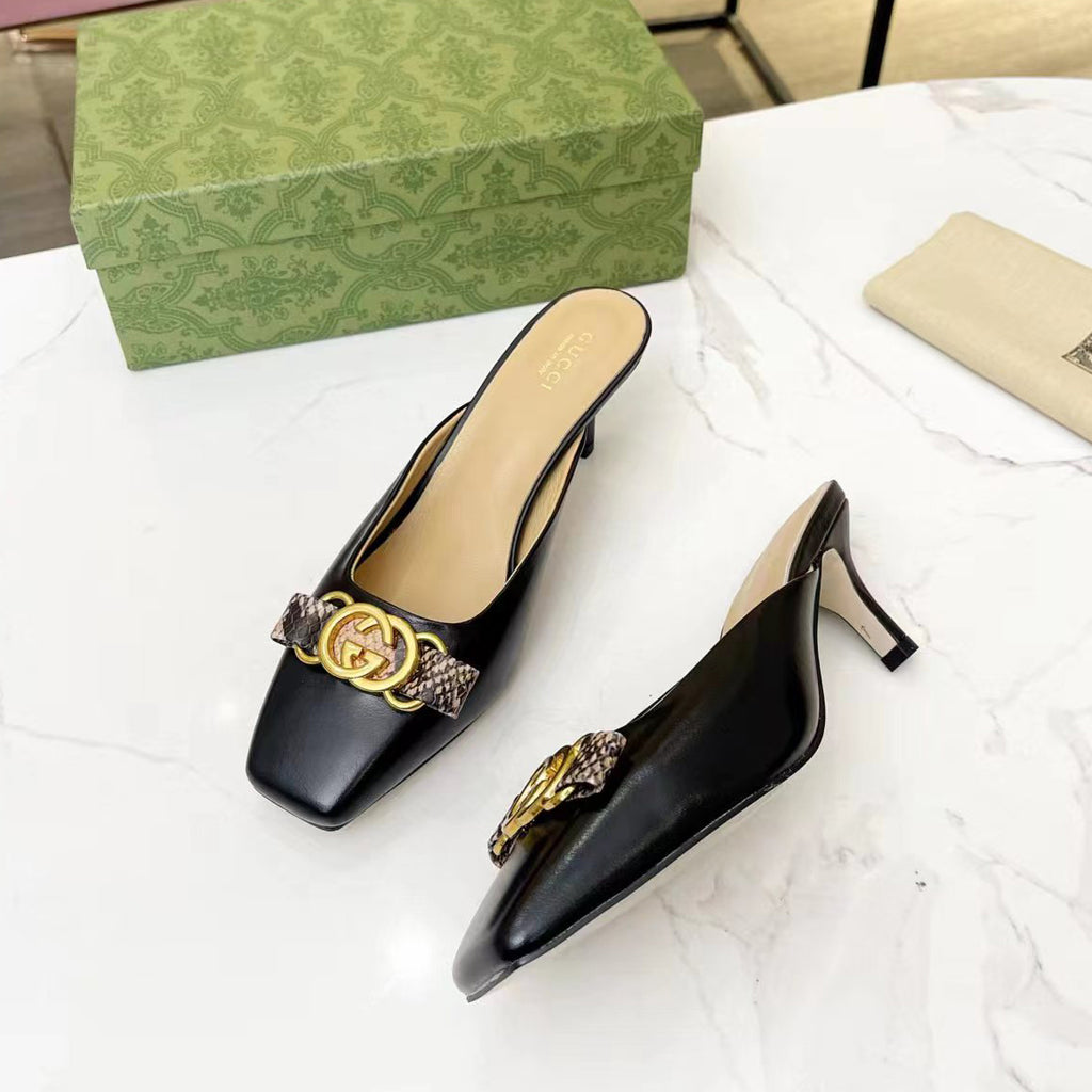 G－flat toe low heel leather shoes XC07062901