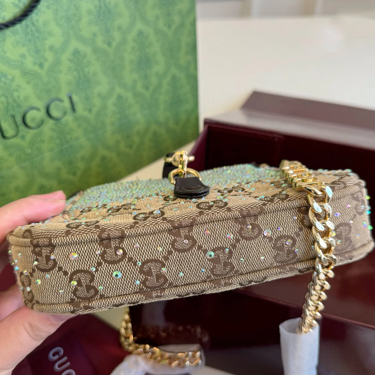 New Rhinestone Jaie Chain Crossbody Bag 1025062714