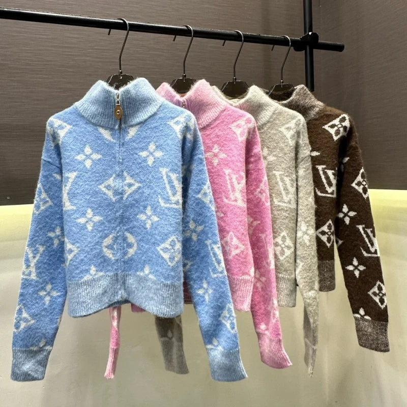 New Fashion Monogram Women's Knit Zip Cardigan DM1326092002