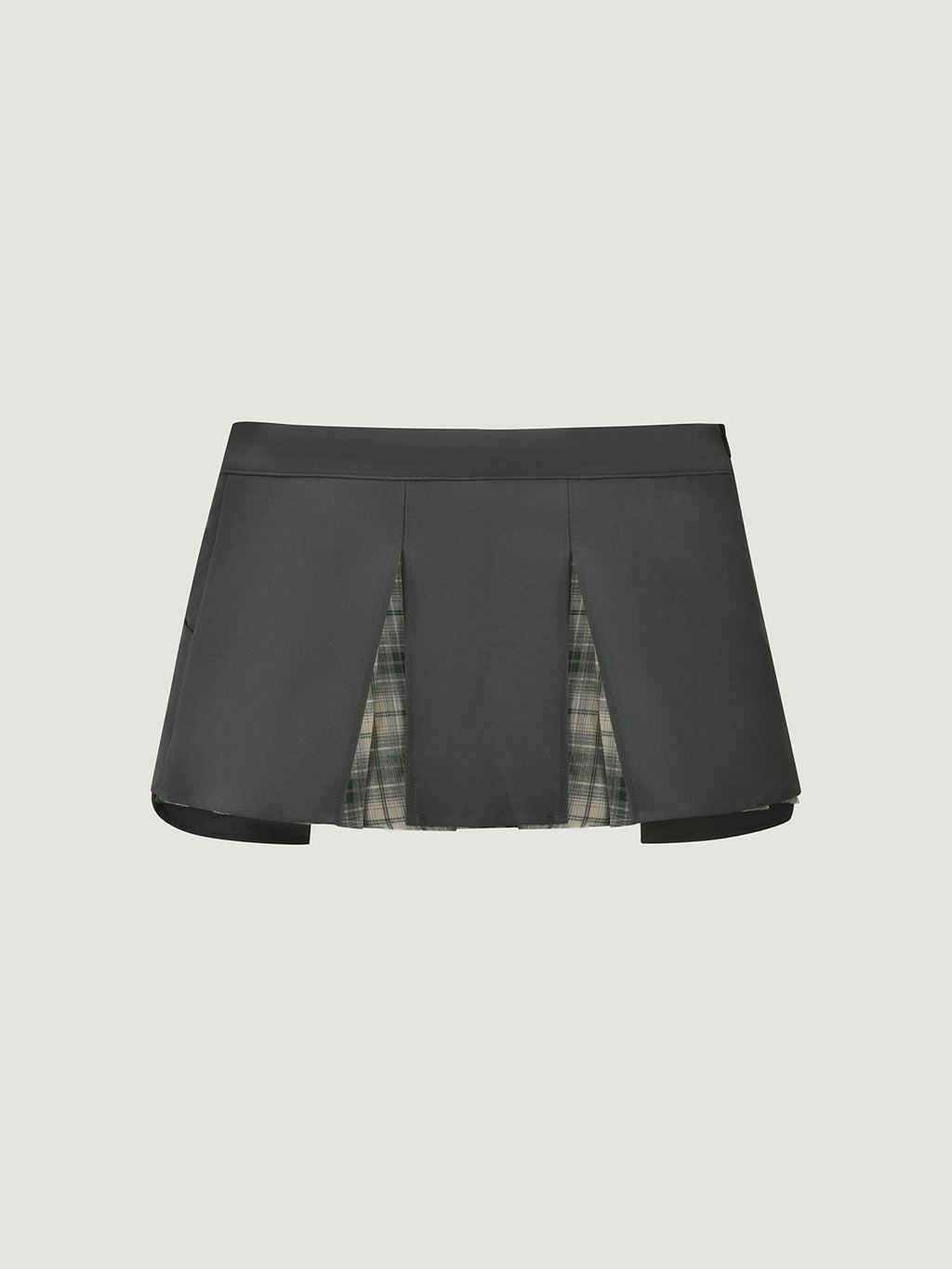 Preppy Contrast Plaid Panel Mini Skirt For Adult | Kins Class