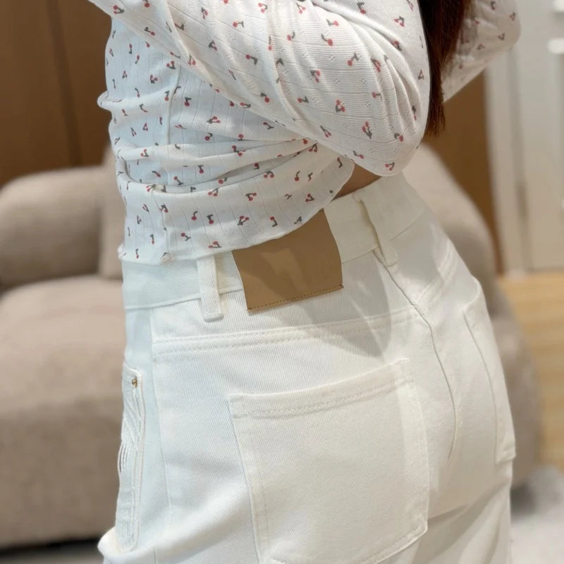 New Fashion Women CC White Flare Jeans DM1326091811