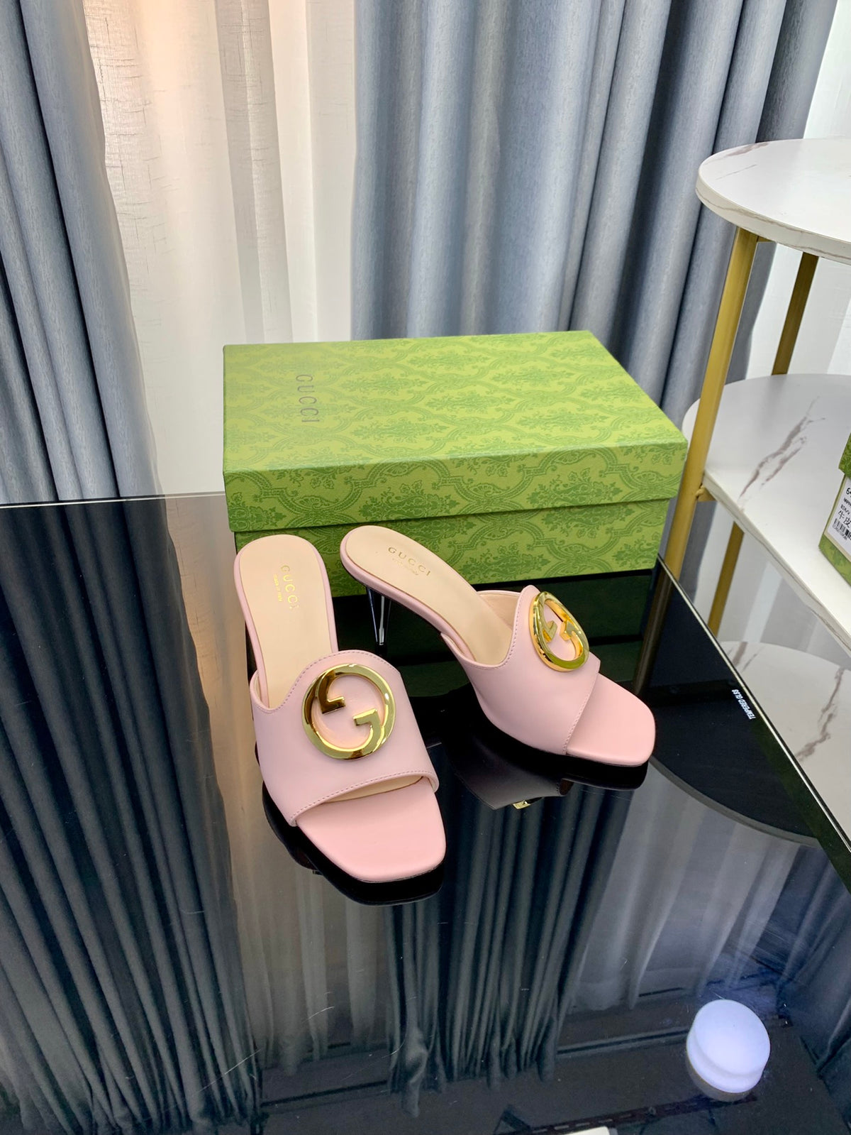 Gucc1 top fashion stiletto slippers 0724030804