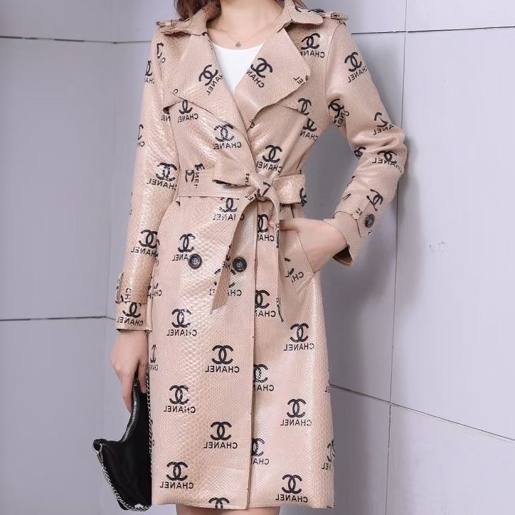 Fashion new leather trench coat PD1023071704
