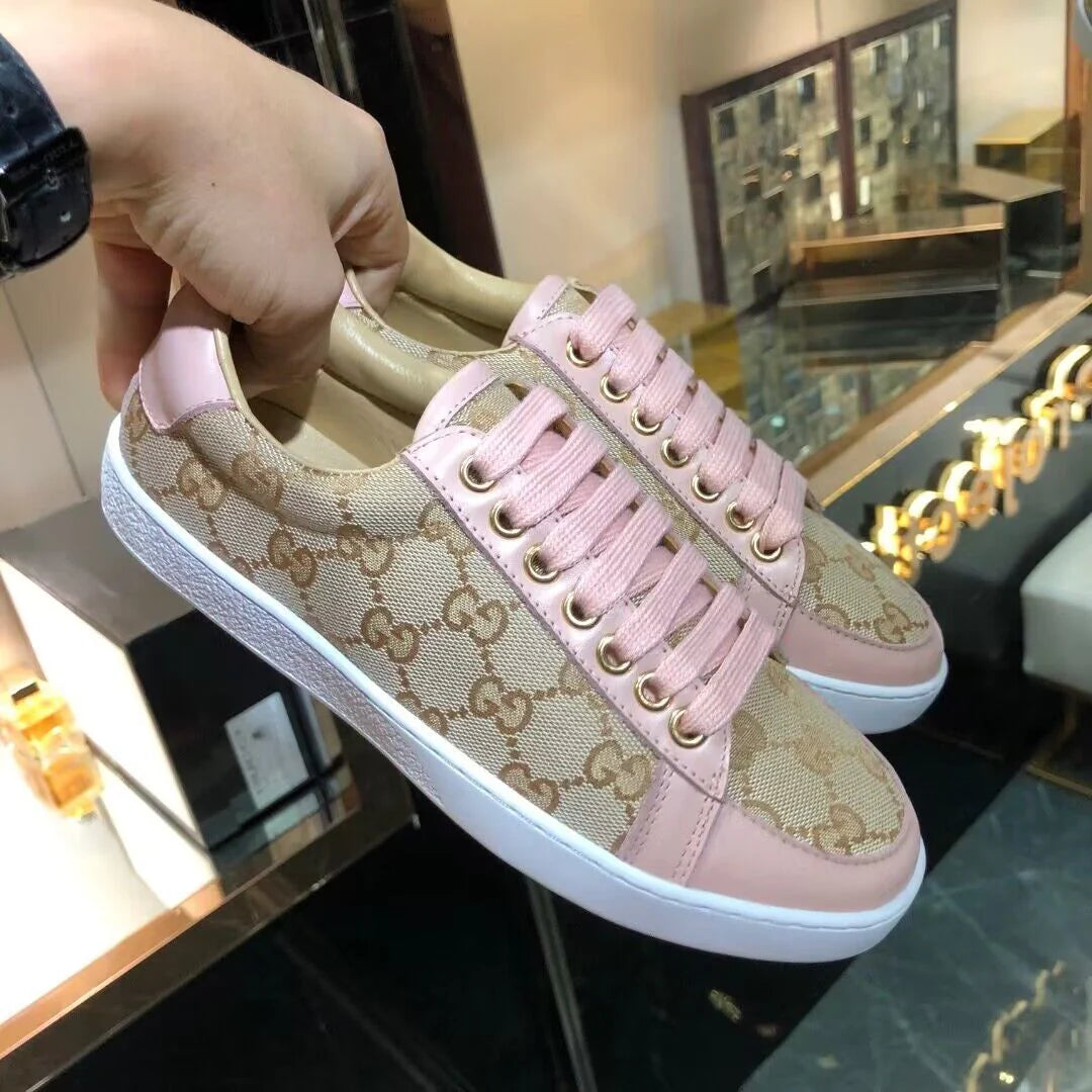 High Quality Casual Print Couple Genuine Leather Sneakers 1024031214