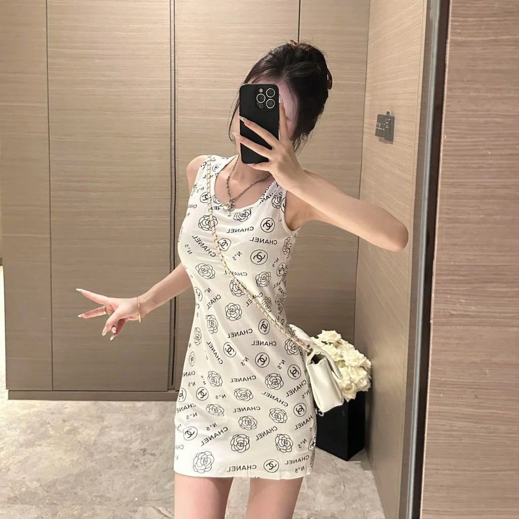 New Printed Dress Hot Girl Knitted Sexy Skirt 1024070316