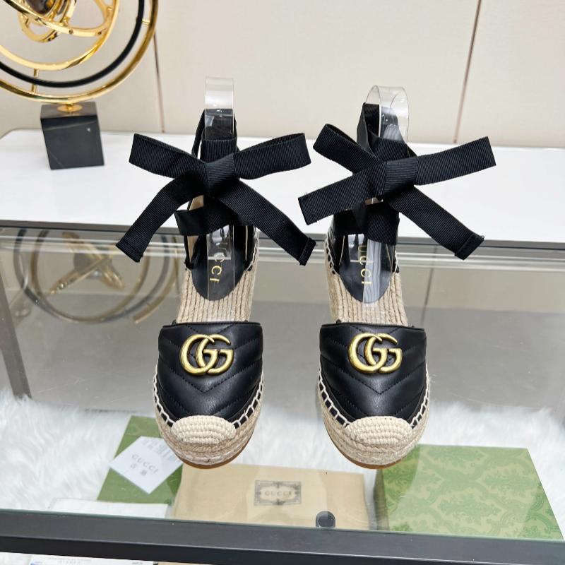 New  Black Leather G Logo women's shoesXC052024011104
