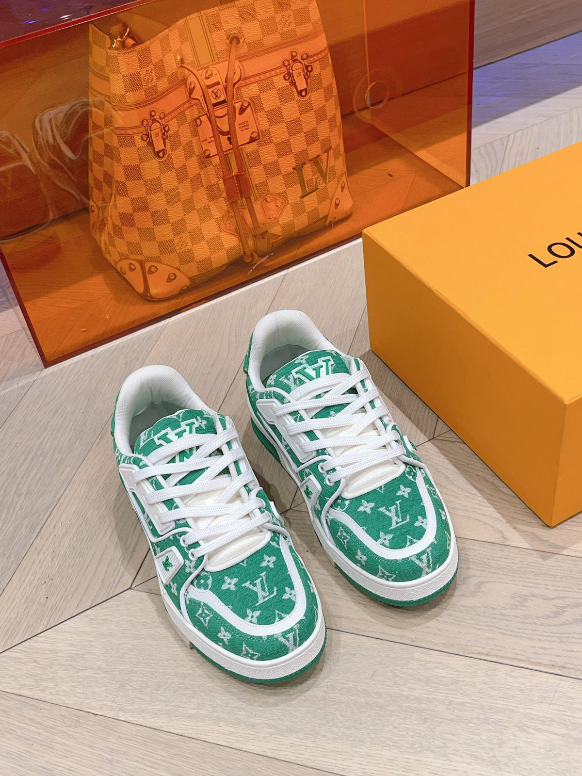 L couple limited series casual denim print sneakers 0725012402