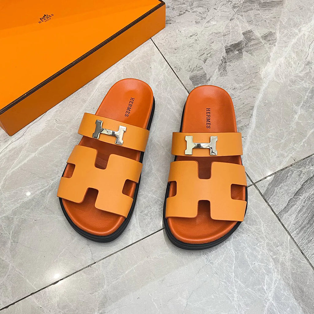 Classic H logo buckle with Velcro flat sandals and slippers for both men and women 1024032002