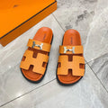 Classic H logo buckle with Velcro flat sandals and slippers for both men and women 1024032002
