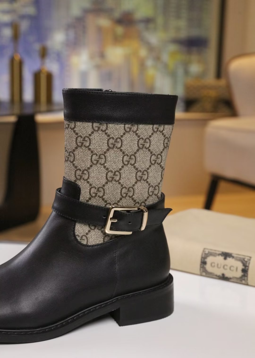 Trendy new double G metal buckle boots XC0823101002