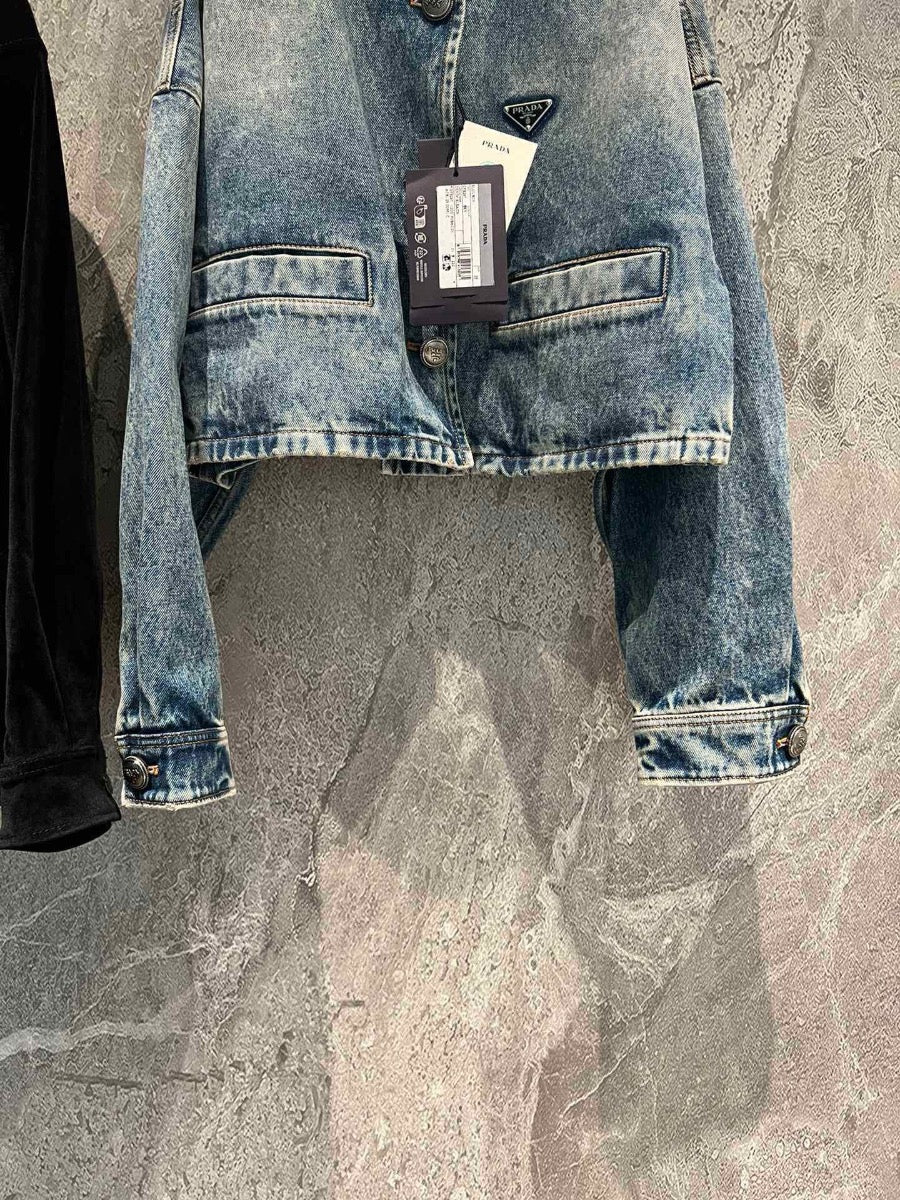 P Vintage Denim Cropped Jacket 0725022707