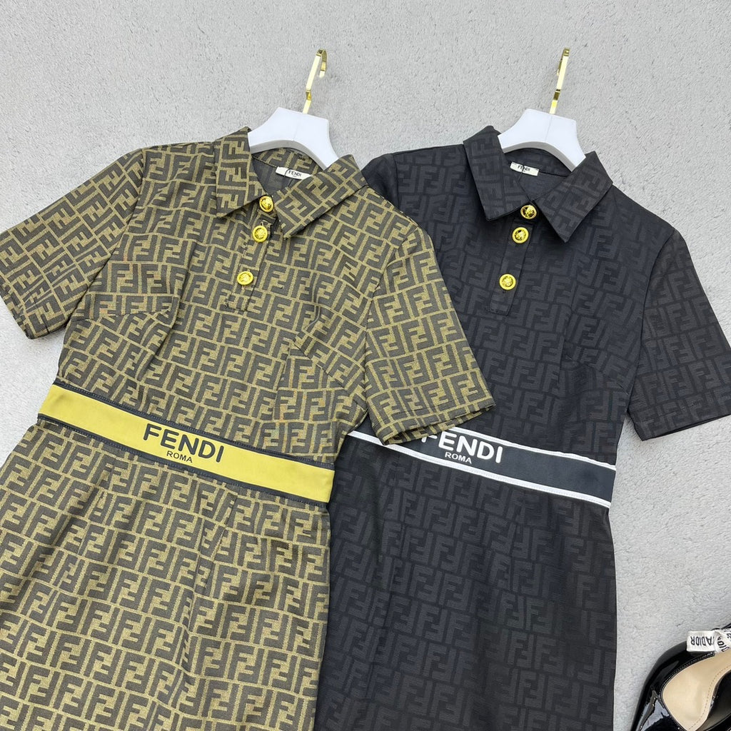 23ss jacquard letters slim fit dress