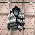 High Quality V-neck Striped Sweater 0823112703
