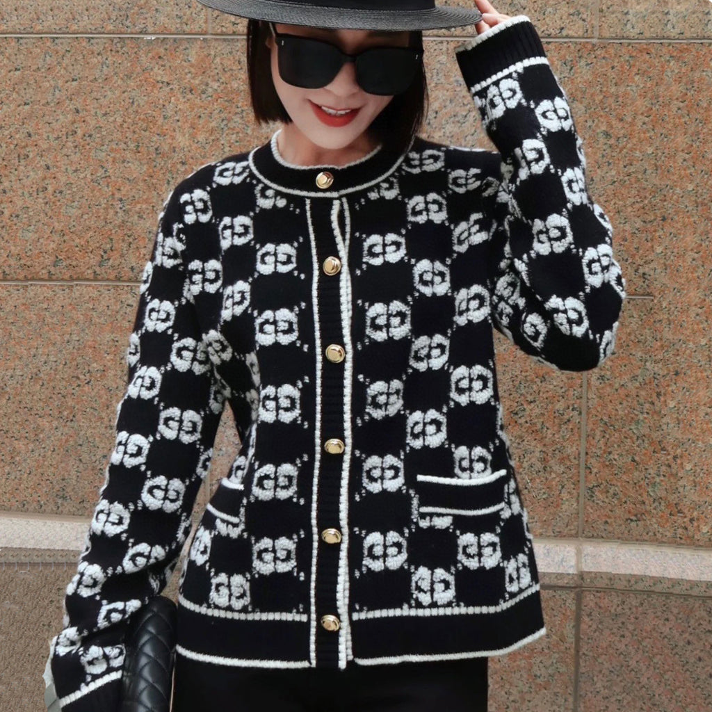 G Women's Fashion Printed Cardigan Sweater XC0723092604