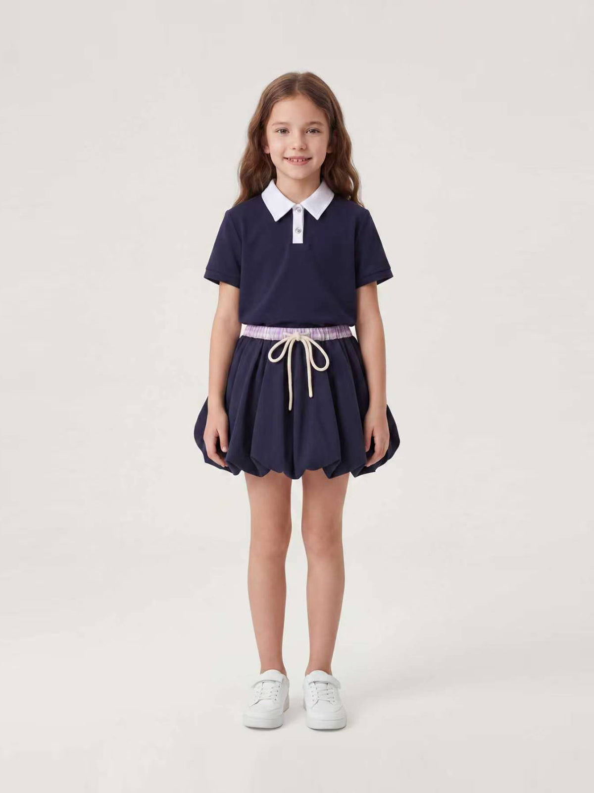 Princess Collar Family Matching Crop Polo Tee For Adults | KINS CLASS