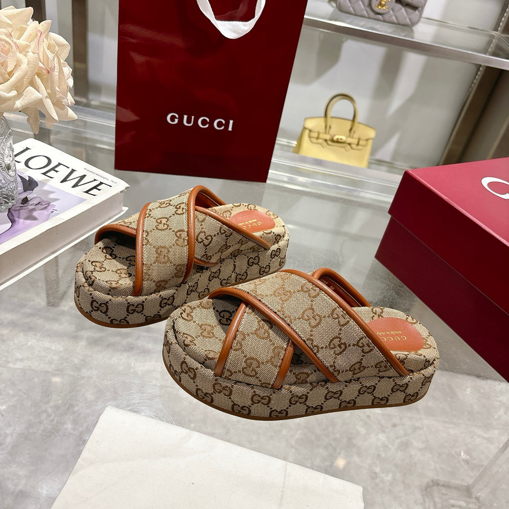cross-upper thick-soled flip-flops 0725052901