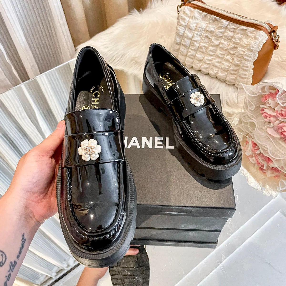 New Camellia Flower Thick Sole Casual Sport Board Shoes 1024121930