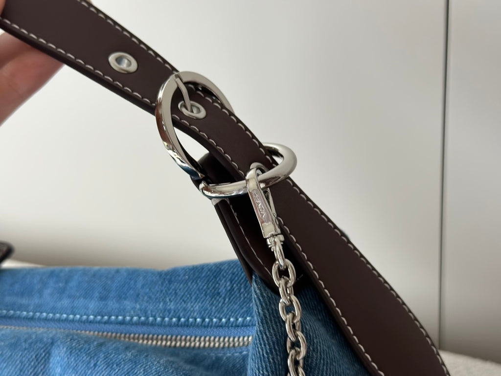 Classic underarm denim bag 1824050302