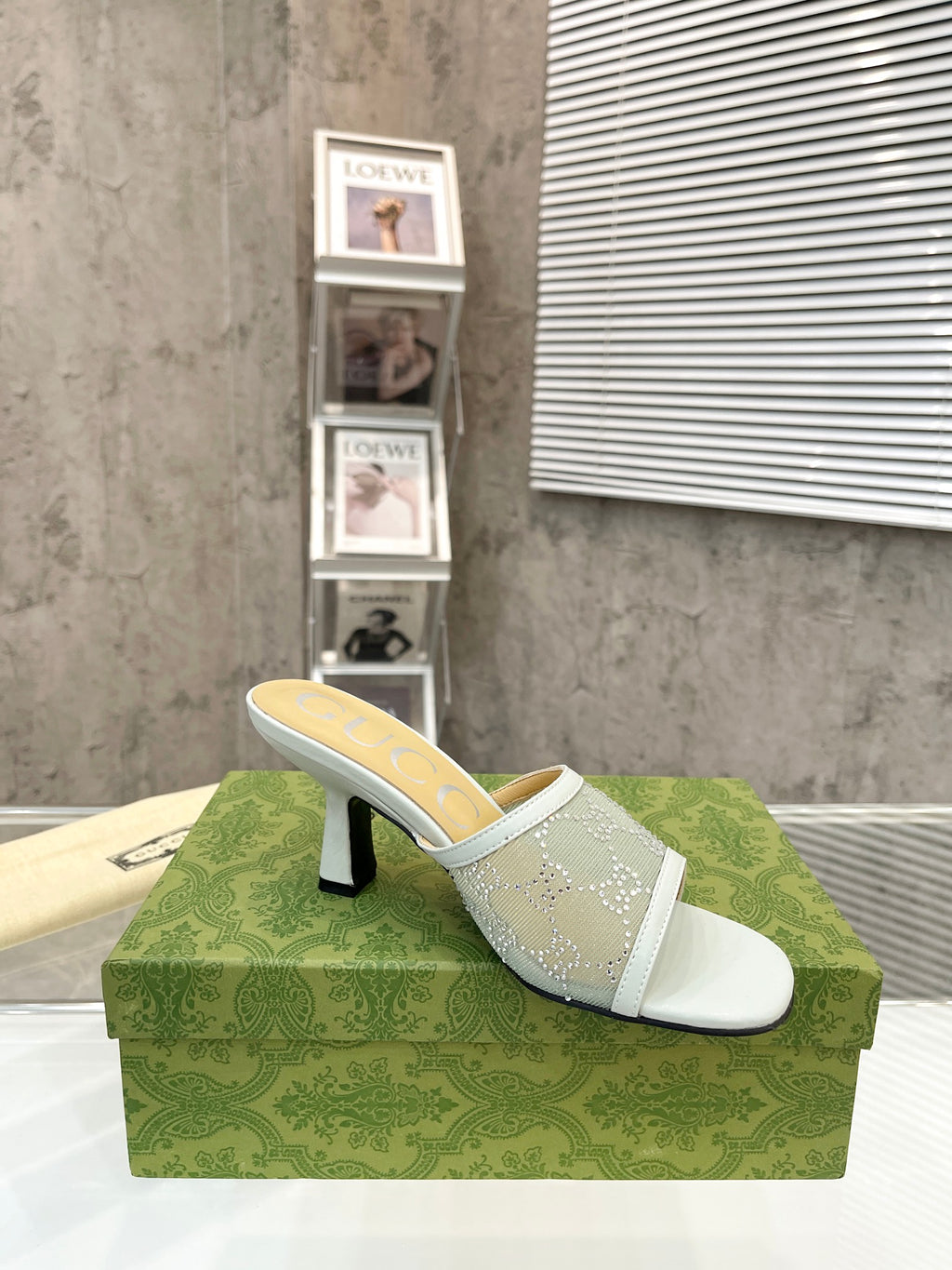 Gucc1 top fashion stiletto slippers 0724030802