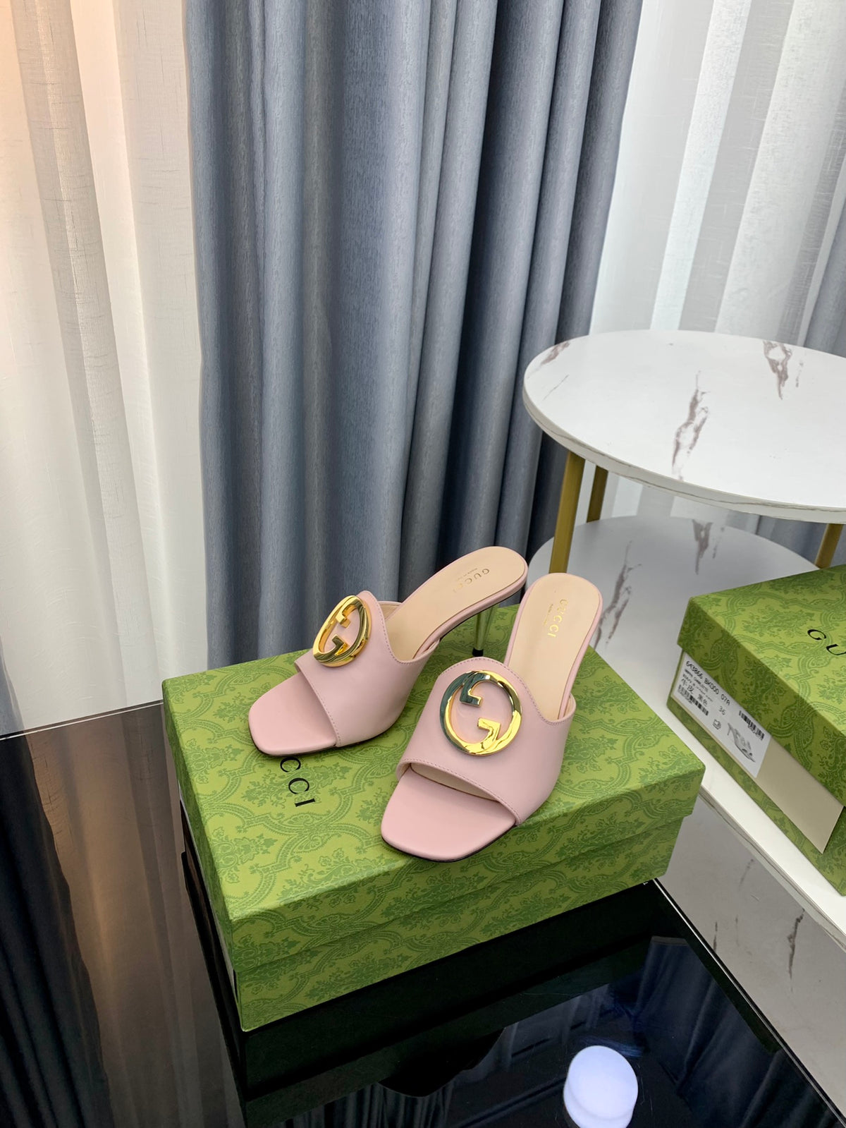 Gucc1 top fashion stiletto slippers 0724030804