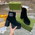 NEW FORMAL LEATHER 9CM HEELED FLOWERS G LOGO WOMEN'S SHOES-XC05202383002