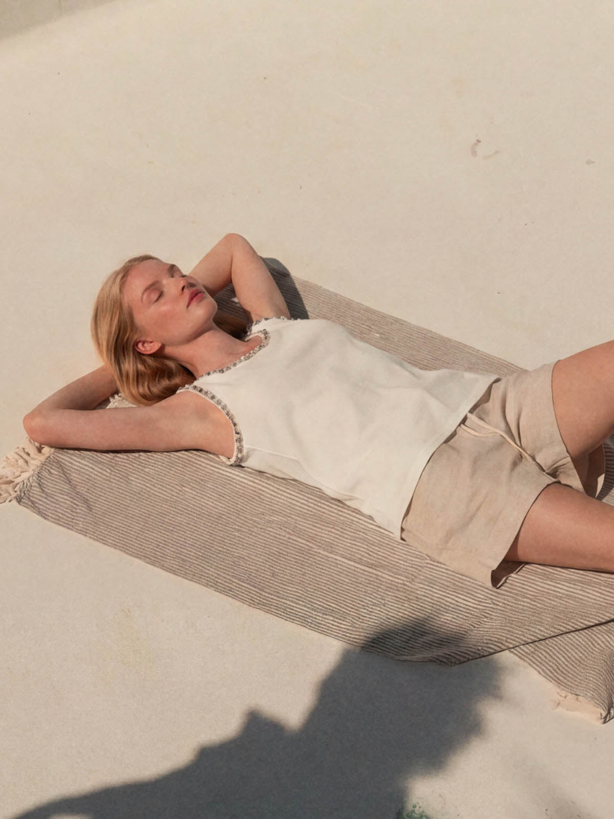 Linen Blend Drawstring Shorts For Adults | SUNNY ESCAPE
