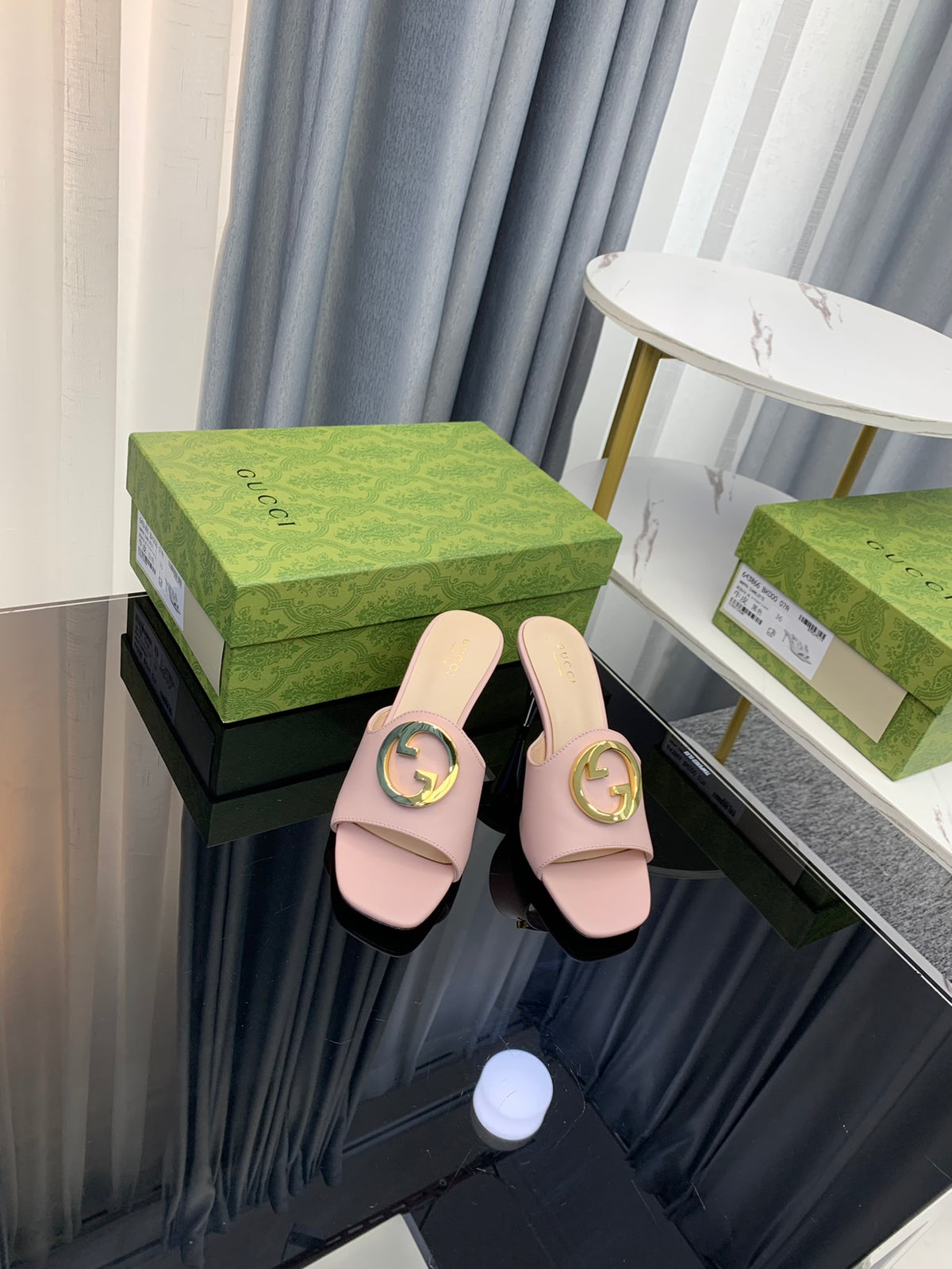 Gucc1 top fashion stiletto slippers 0724030804