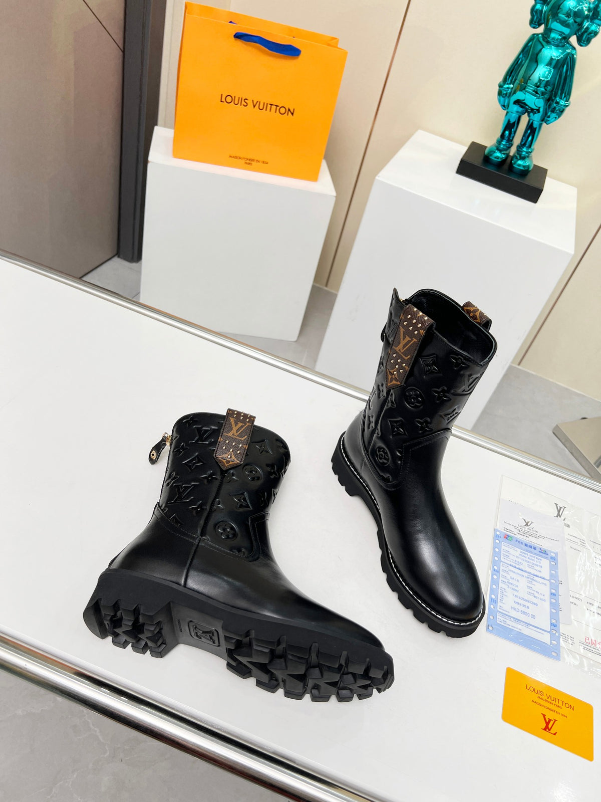 L fashion printed leather martin boots 0724102312