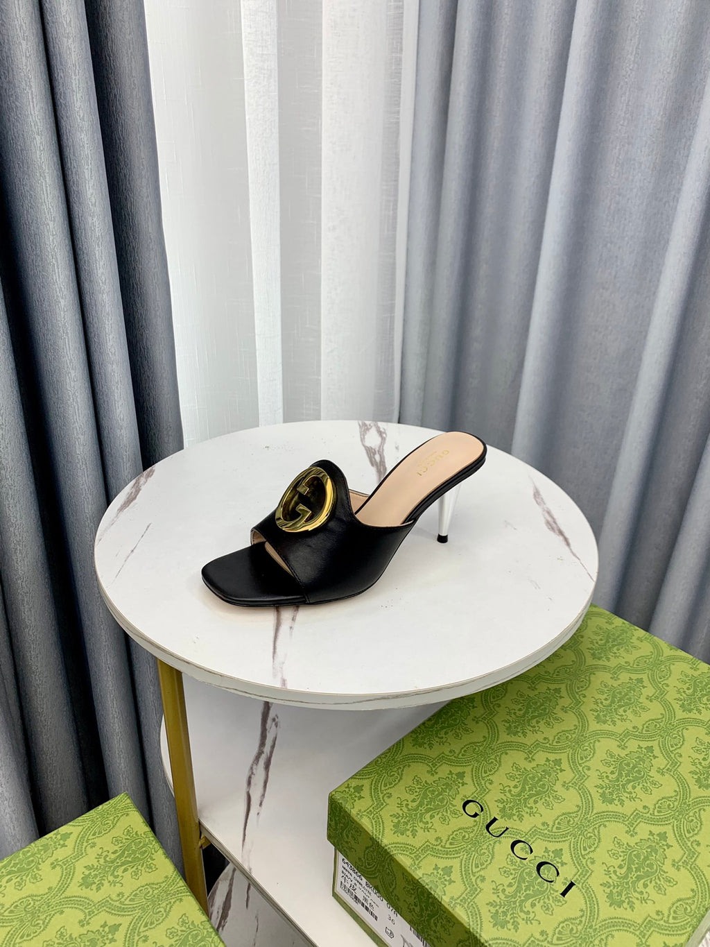 Gucc1 top fashion stiletto slippers 0724030804