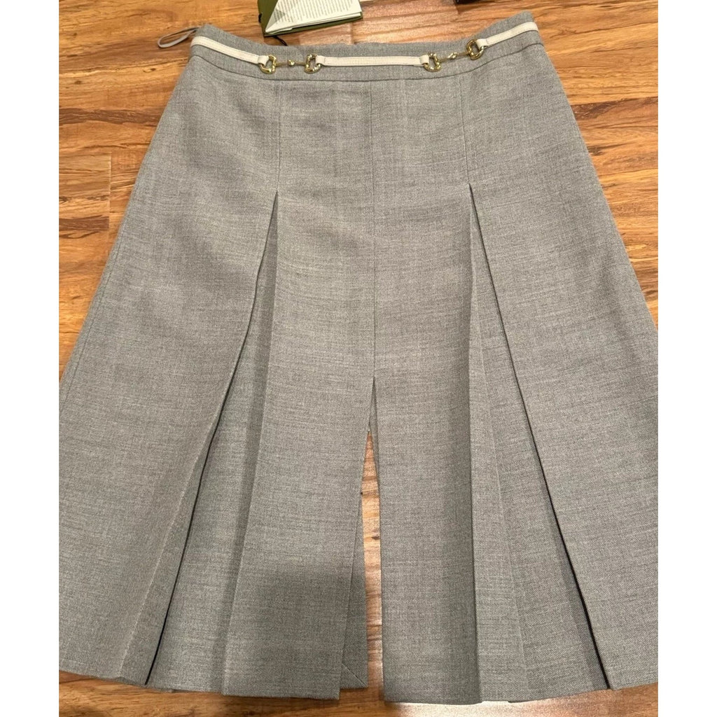 Horsebit Skirt Wool 1025051603