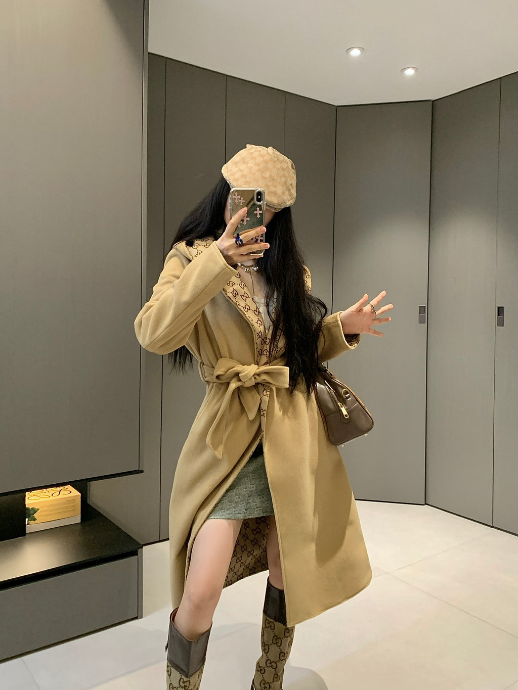 Takin wool double-sided woolen trench coat 0724101112