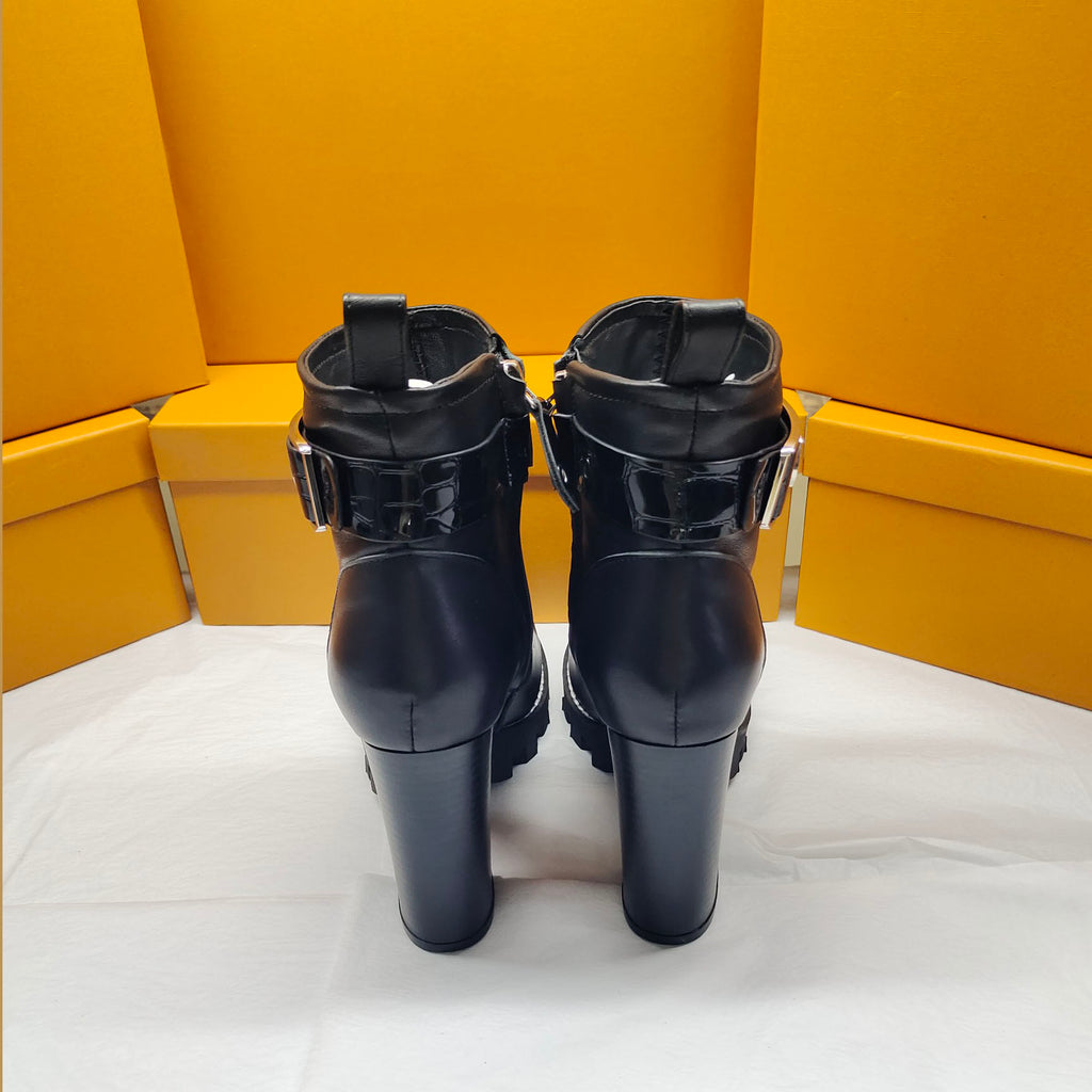New side zip calfskin high top ankle boots fb04240909027