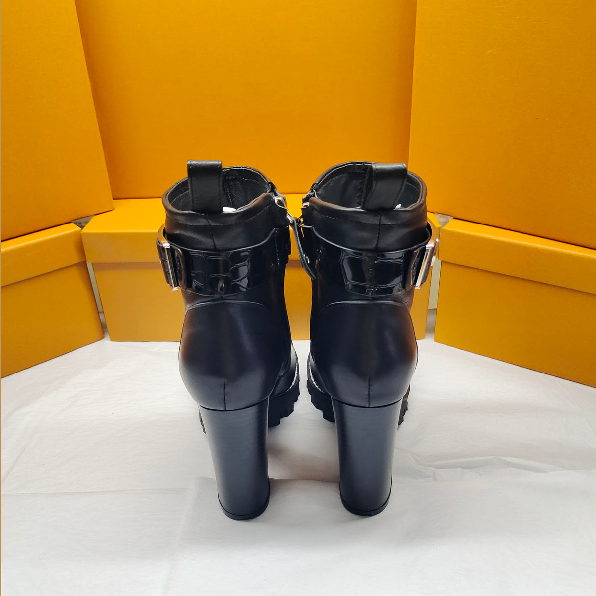 New side zip calfskin high top ankle boots fb04240909027