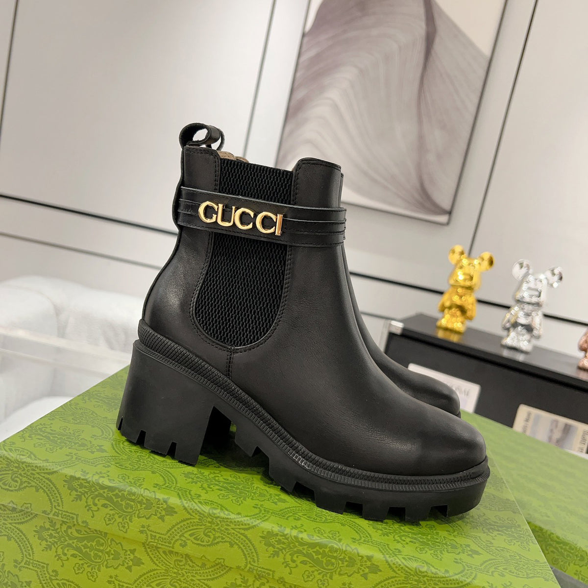 G fashion black leather boots XC0723110310