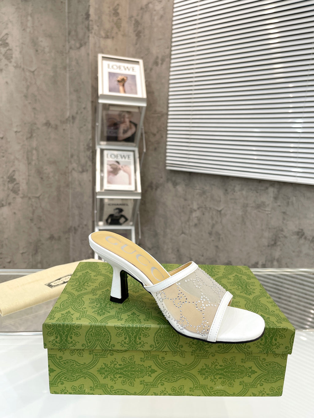 Gucc1 top fashion stiletto slippers 0724030802