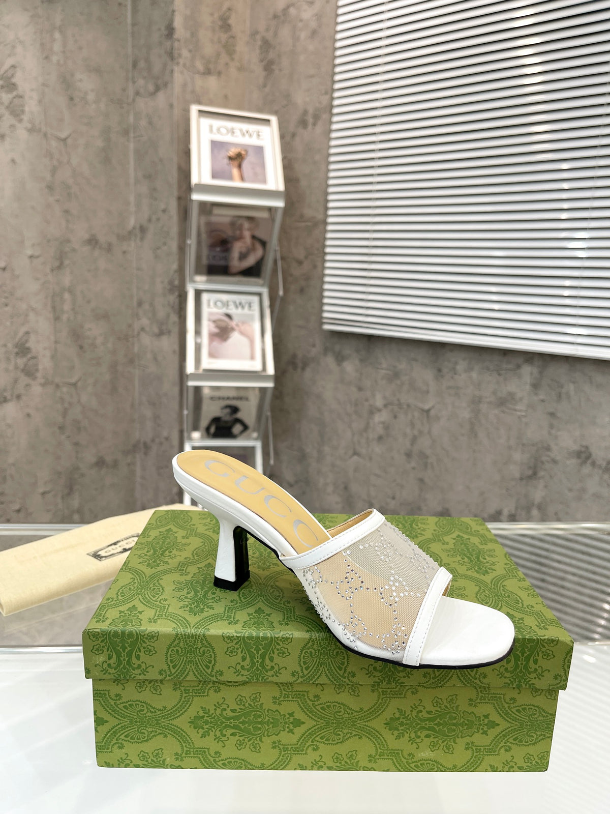 Gucc1 top fashion stiletto slippers 0724030802