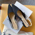 Dio Pointed bow letter ribbon slingback slingback shoes 0724070501