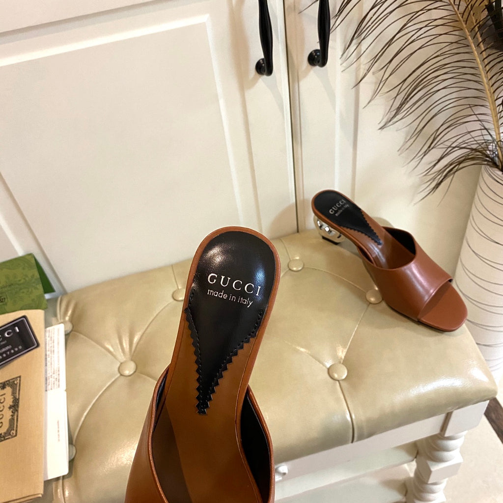 Gucc1 top fashion heel slippers 0724030803