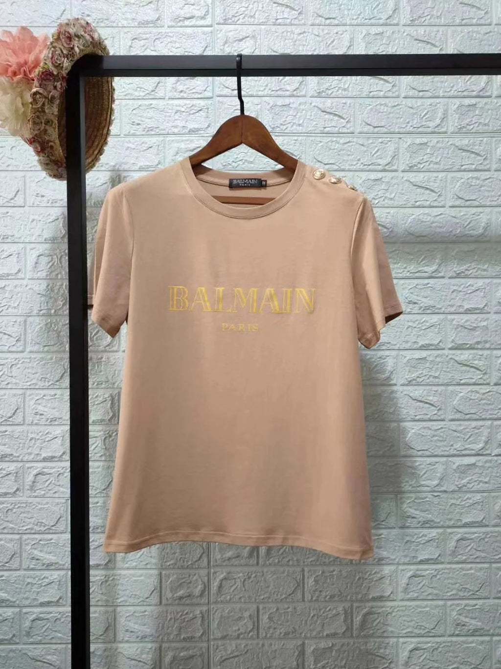 New Short Sleeve Bronzing Letter Cotton Loose T-Shirt 1024071806