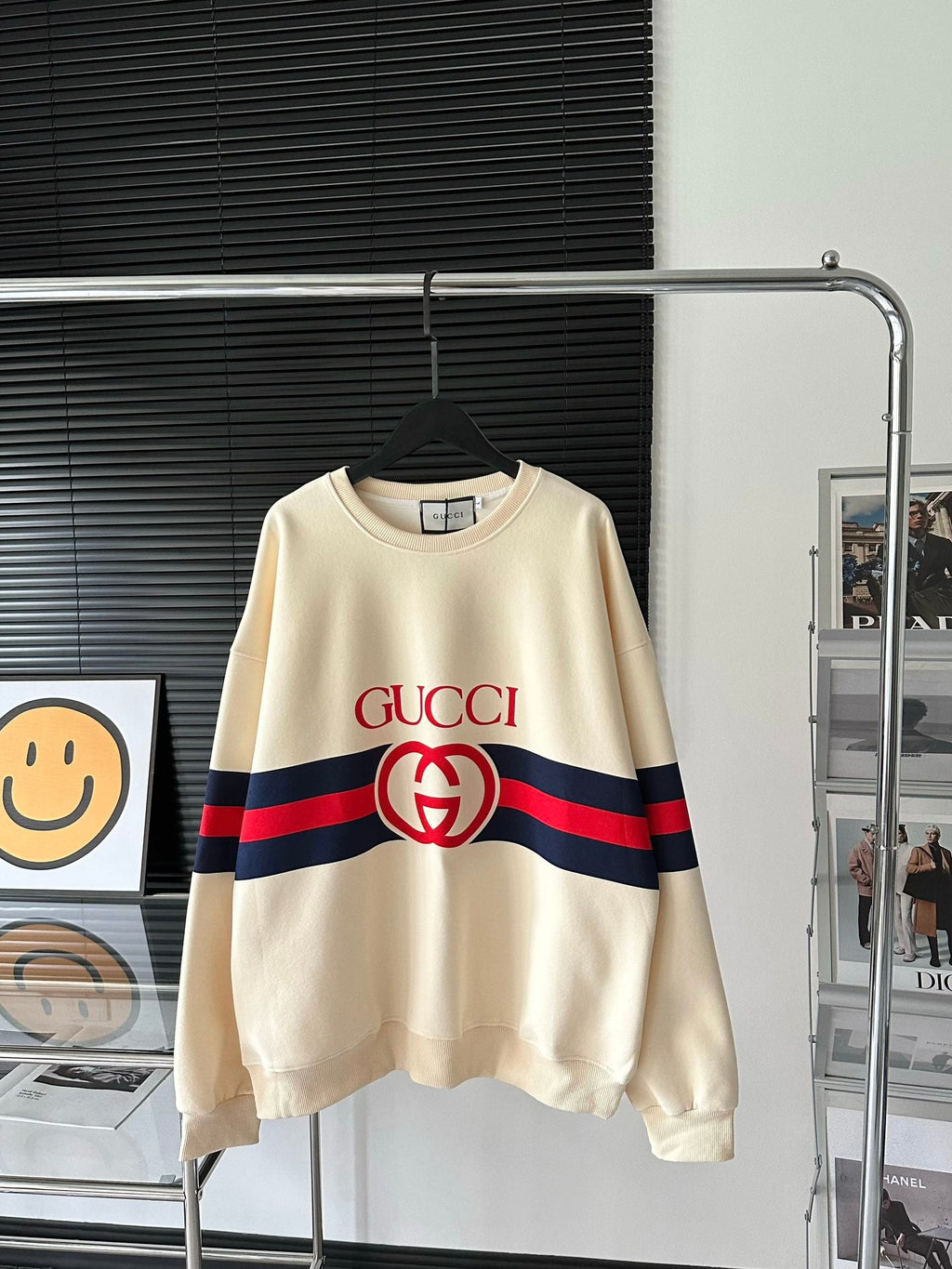 Contrast color band crew neck sweatshirt XC0823092710