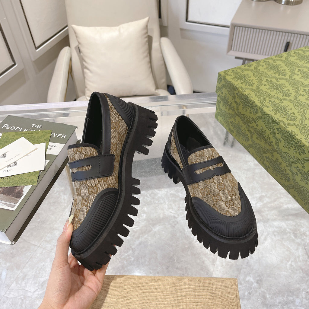 G fashionable rubber sole printed slip-on shoes XC0723110305