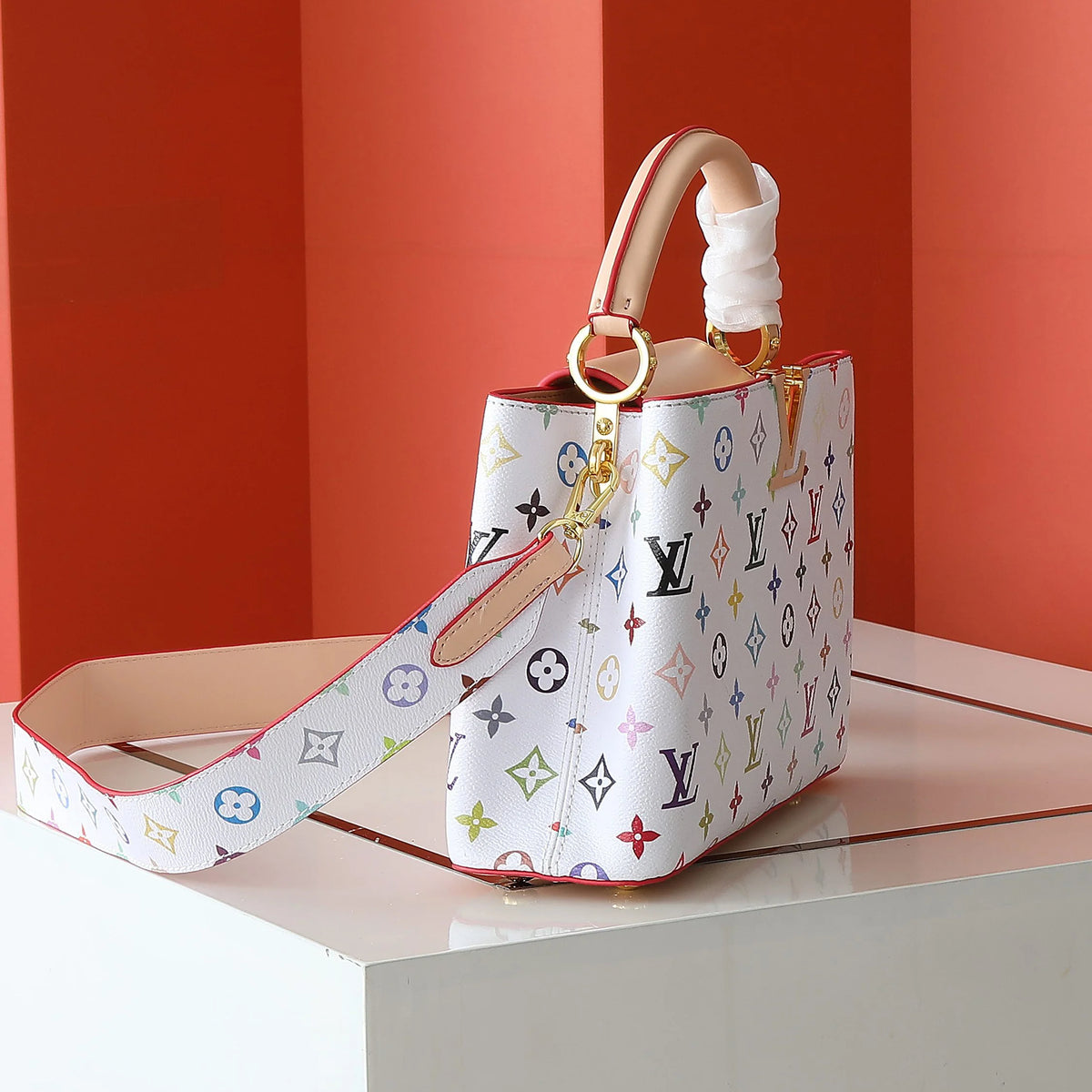 Litchi Wristlet Flap Head Women's Crossbody Bag 1025043004